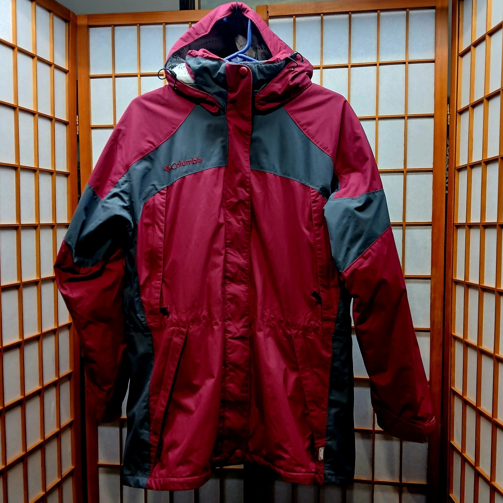 Columbia Women's Burgundy and Charcoal Ski Jacket